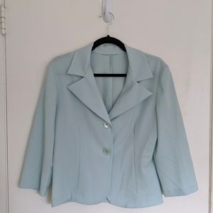 Vintage Light Blue Cropped Women's Blazer